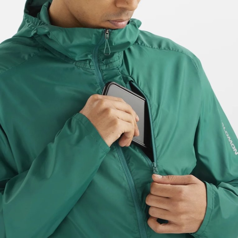 Green Salomon Bonatti Cross Men's Windbreaker | IE OZ6248